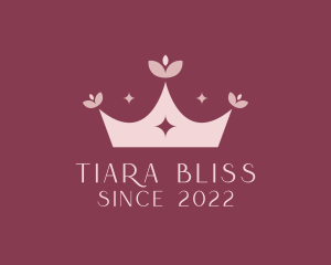 Tiara - Flower Beauty Tiara logo design