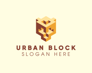 Block - 3D Block Game logo design