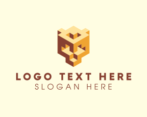 Geometrical - 3D Block Game logo design