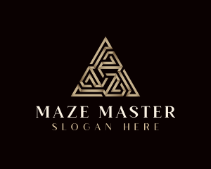 Premium Maze Triangle logo design