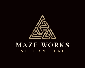 Premium Maze Triangle logo design