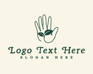 Massage - Gardener Hand Plant logo design