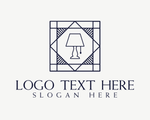 Auction - Antique Frame Lamp logo design