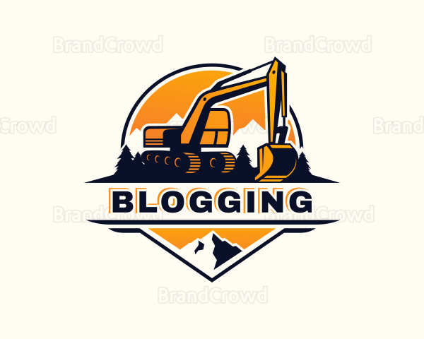 Backhoe Excavator Construction Logo