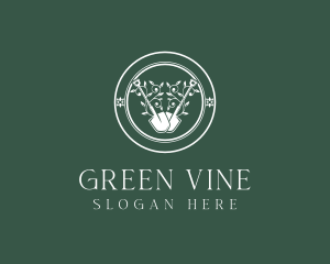 Vine - Gardening Vine Shovel logo design