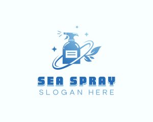 Disinfection Spray Bottle Sanitation logo design