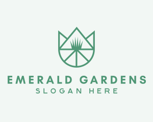 Tulip Flower Grass logo design