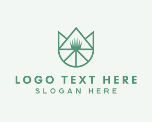 Geometric - Tulip Flower Grass logo design