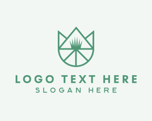 Tulip Flower Grass Logo