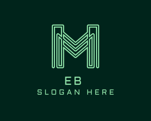Green Tech Letter M  Logo