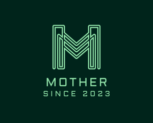 Green Tech Letter M  logo design
