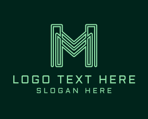 Green Tech Letter M  Logo