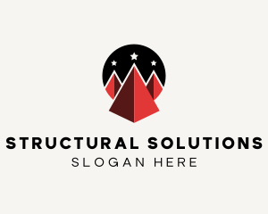 Triangle Pyramid Structure logo design