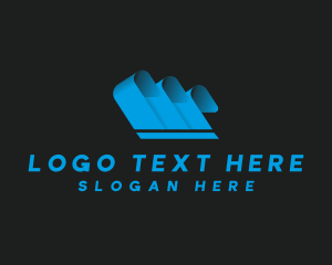 Application - Modern 3D Waves Business logo design