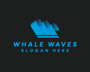 Modern 3D Waves Business logo design