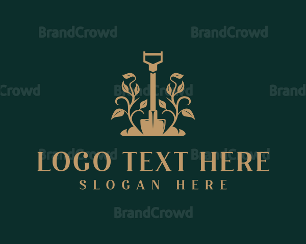 Planting Shovel Landscaper Logo