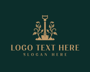 Planting Shovel Landscaper logo design