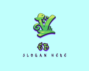 Graffiti Art Letter V Logo