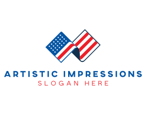 USA American Flag logo design