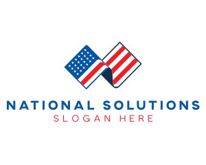 National - USA American Flag logo design