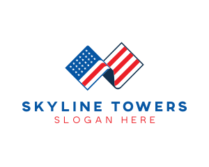 USA American Flag logo design