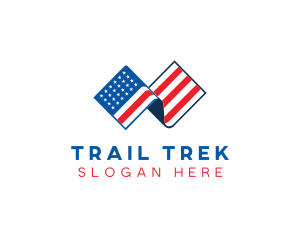 Cross Country - USA American Flag logo design