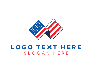 Blue And Red - USA American Flag logo design
