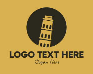 European - Leaning Tower of Pisa logo design