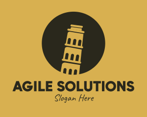 Leaning Tower of Pisa logo design