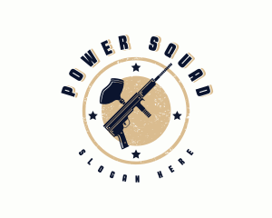 Paintball Gun Shooting Sports logo design