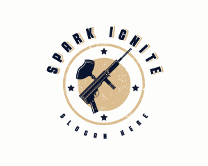 Firing - Paintball Gun Shooting Sports logo design