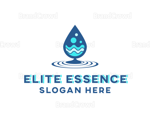 Water Droplet Wave Logo