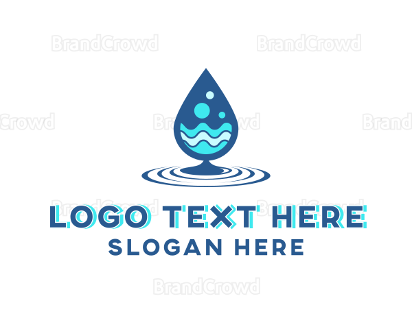 Water Droplet Wave Logo
