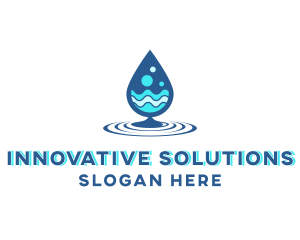 Sterilized - Water Droplet Wave logo design