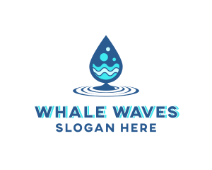 Water Droplet Wave logo design