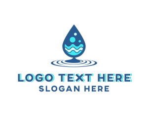 Water Droplet Wave Logo