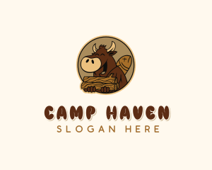 Wild Boar Camping Firewood logo design