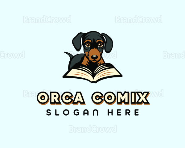 Dachshund Dog Book Logo