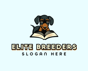 Dachshund Dog Book logo design