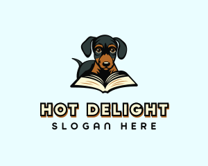 Dachshund Dog Book logo design