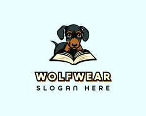 Pet - Dachshund Dog Book logo design