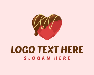 Chocolate - Heart Chocolate Cake logo design