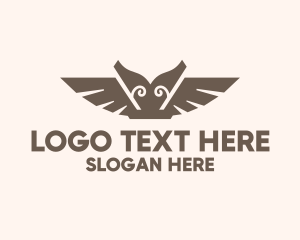 Ancient - Brown Ancient Owl logo design