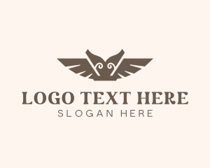 Owl - Elegant Ancient Wings logo design