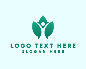 Organic - Leaf Wellness Yoga logo design