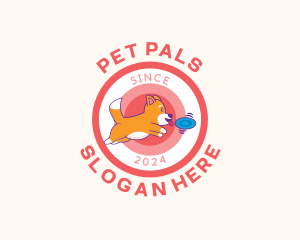 Pet Dog Frisbee logo design