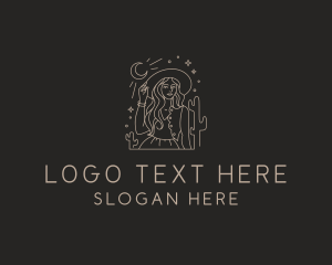 Saloon - Western Woman Cowgirl logo design