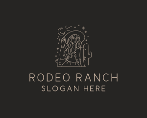 Western Woman Cowgirl logo design