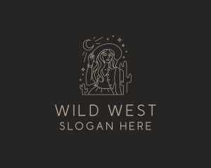 Western Woman Cowgirl logo design