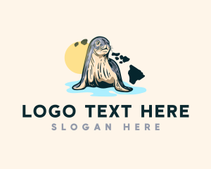 Map - Animal Seal Hawaii logo design